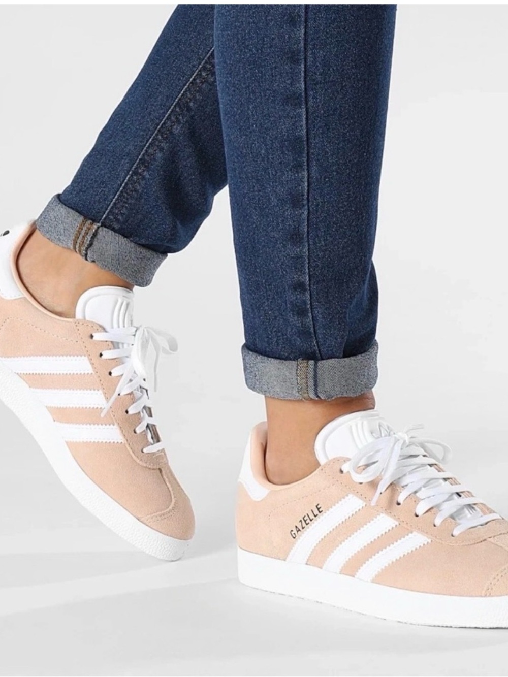 Adidas Gazelle Suede Sneakers in Blush Pink and White W 9.5 M 8